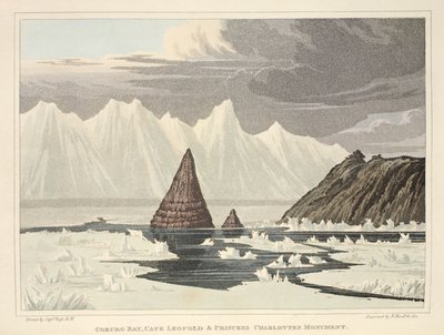 Coburg Bay, Cape Leopold und Princess Charlotte Monument, Illustration aus 